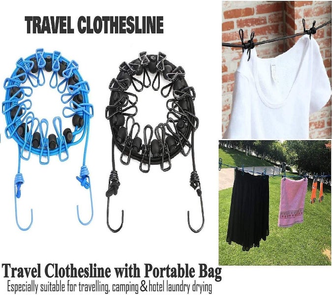 Portable Clothesline 2 Pack With 12 Clothespins Carousel 2