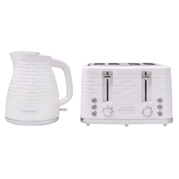 White Kettle and 4 Slice Toaster Pack Carousel 1