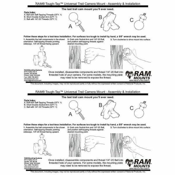 RAM Tough-Tap Universal Trail Camera / Motion Sensor Mount Carousel 9