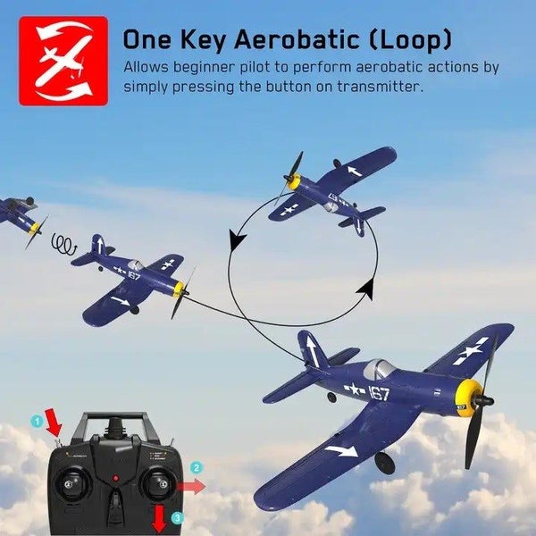 RC Plane - Ready To Fly - USA Marine F4U Corsair 400mm With 4Ch Remote and Gyro Carousel 2