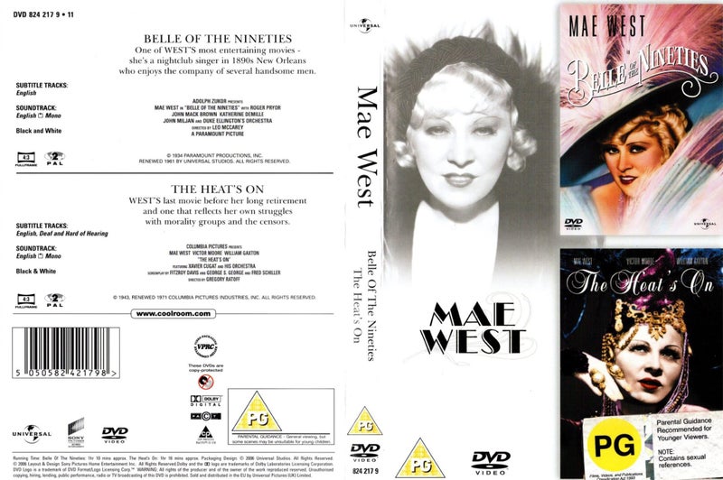 MAE WEST in "THE BELLE OF THE NINETIES" & "THE HEAT IS ON" Carousel 1