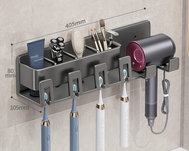 All-in One Toothbrush Organizer, Hair Dryer Holder, Bathroom Organizer Carousel 2