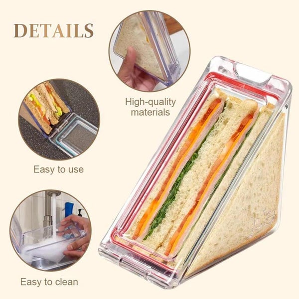 Sandwich Container Reusable Detachable Easy Clean Leak Proof Food Storage Portab Carousel 4