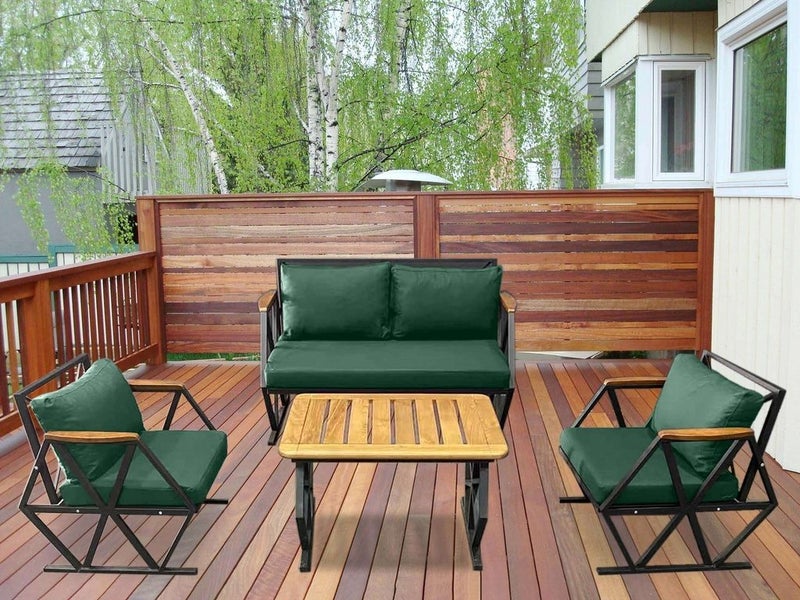Compton Indoor- Covered Outdoor Sofa Set with Coffee Table, Green Carousel 2