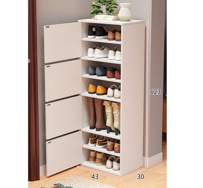 Shoe Cabinet for Organized Storage 4-Tier White Carousel 2