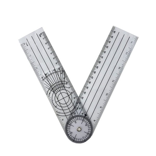 clear goniometer Angle Ruler 360 Degrees Rotatable Flexible Frosted PVC Semi Carousel 1