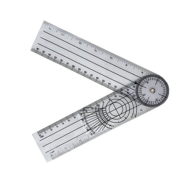 clear goniometer Angle Ruler 360 Degrees Rotatable Flexible Frosted PVC Semi Carousel 2