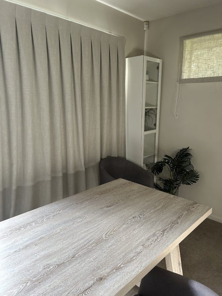 A curtain in “ Summer Dew” poly linen fabric. Width 1.8 m Carousel 2