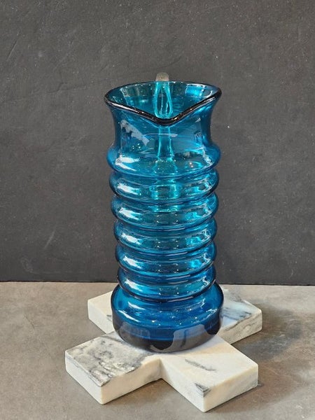 1970's Cobalt Blue Pop Art Glass Jug by Karl Friedrich. Carousel 1