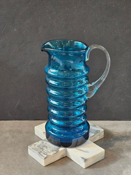 1970's Cobalt Blue Pop Art Glass Jug by Karl Friedrich. Carousel 2