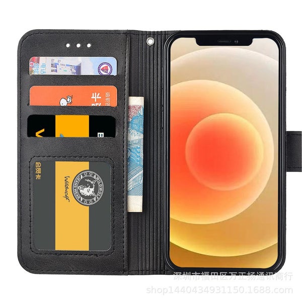 1pc Premium Faux Leather Wallet Case Cover - IPHONE 11 pro - BLACK Carousel 1