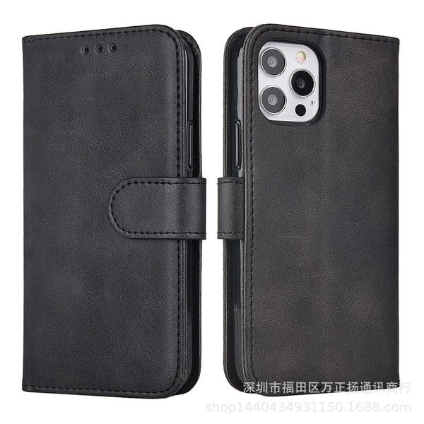 1pc Premium Faux Leather Wallet Case Cover - IPHONE 11 pro - BLACK Carousel 2