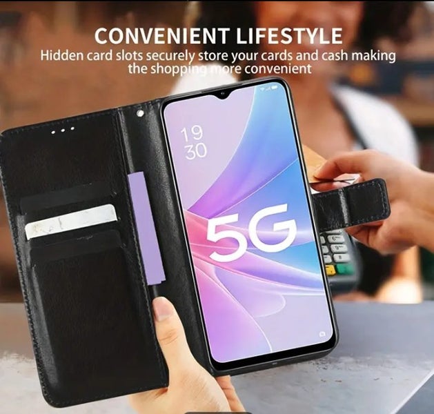 1pc Premium Faux Leather Wallet Case Cover - IPHONE 11 pro - BLACK Carousel 5