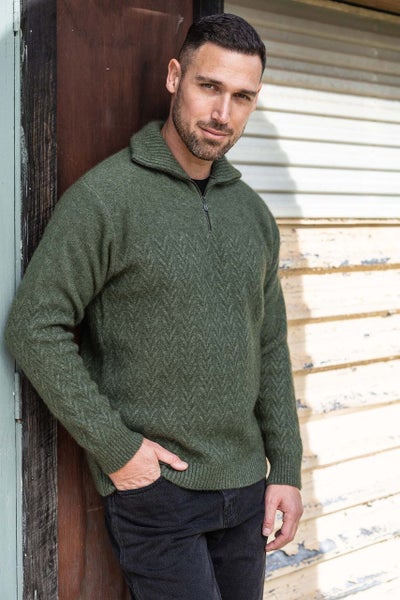 Possum Merino Chevron Zip Jumper Carousel 2