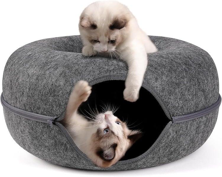 Cat Tunnel Bed - M Dark Grey Carousel 1