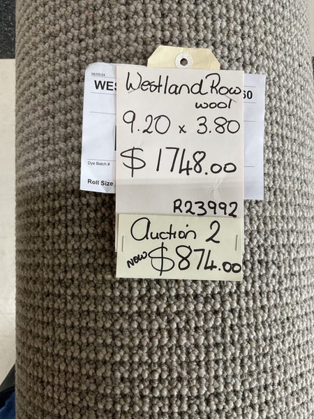 Auction 2- 9.20 x 3.80 metres Pure Wool ,Loop pile carpet Carousel 1