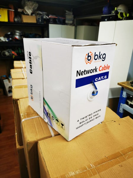 BKG 305m Cat6 Blue UTP Copper Cable Roll, 250MHz, 23AWGx4P Network Cable63003960135425111