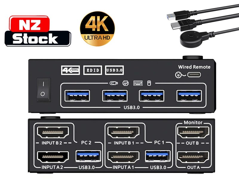 New USB HDMI KVM Switch 4 Ports on Afterpay Carousel 1