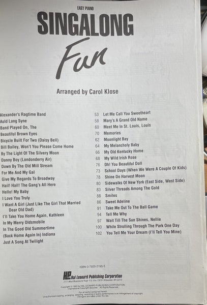 Singalong Fun Easy Piano Carousel 2