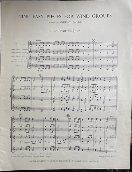 Nine Easy Pieces for Wind Groups by Anthony Baines Carousel 3