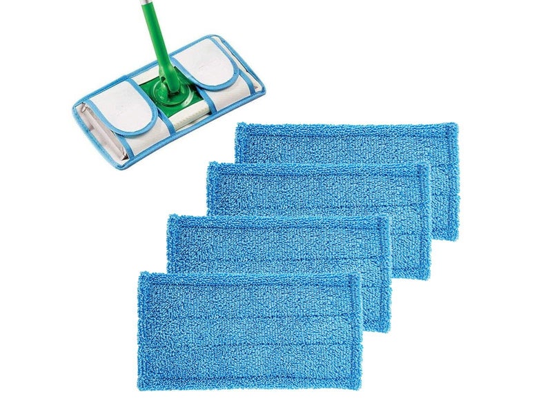 4Pcs Reusable Microfiber Mop Pad Refills for Swiffer Flat Mop Carousel 1