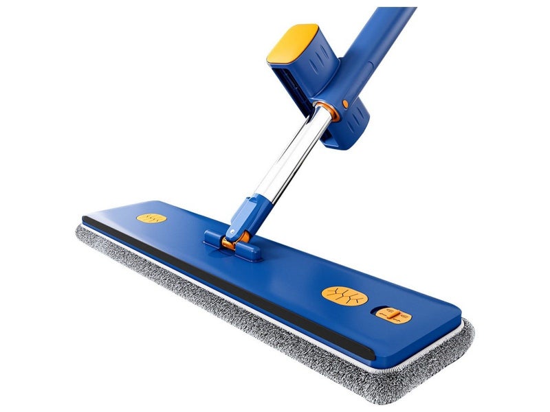 Self-wringing Microfiber Flat Floor Mop Dry Wet Cleaning Mop with Folding Bucket Carousel 2