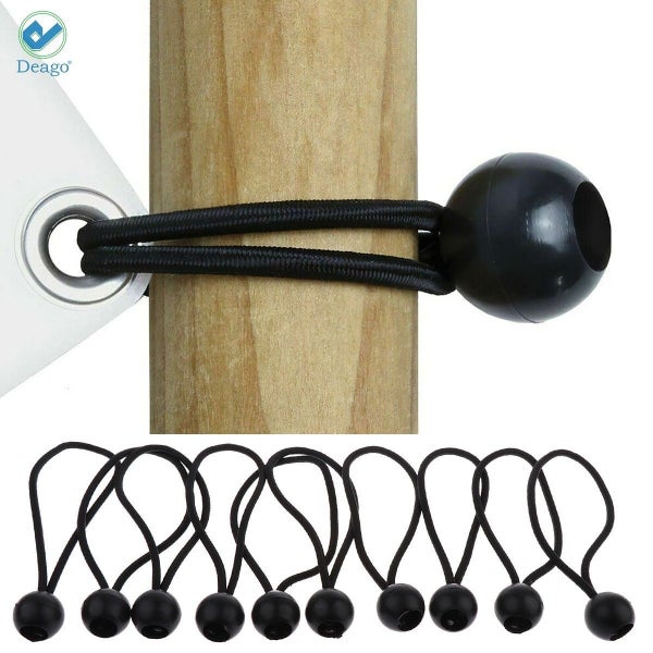10 Pack 6" Ball Bungee Bungie Cord Heavy Duty Canopy Tarp Tie Down Cord Carousel 1