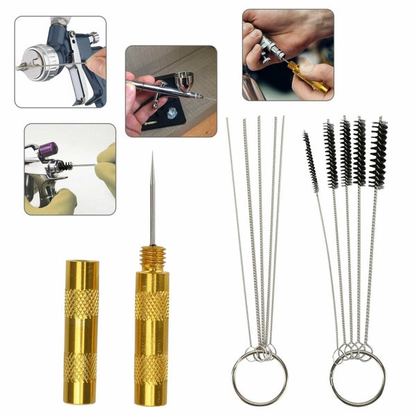 Spray Gun Cleaning Needle Brush Kit Set Carousel 1