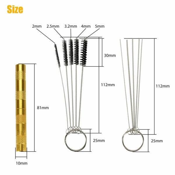 Spray Gun Cleaning Needle Brush Kit Set Carousel 5