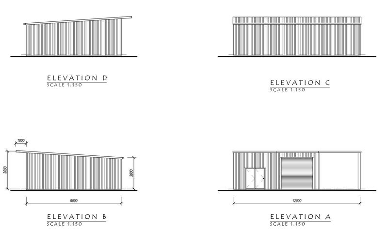 Farm Shed Kitset Lean-to 3 Bay 2 Enclosed with Roof Extension 108sqm -PLANS ONLY Carousel 2