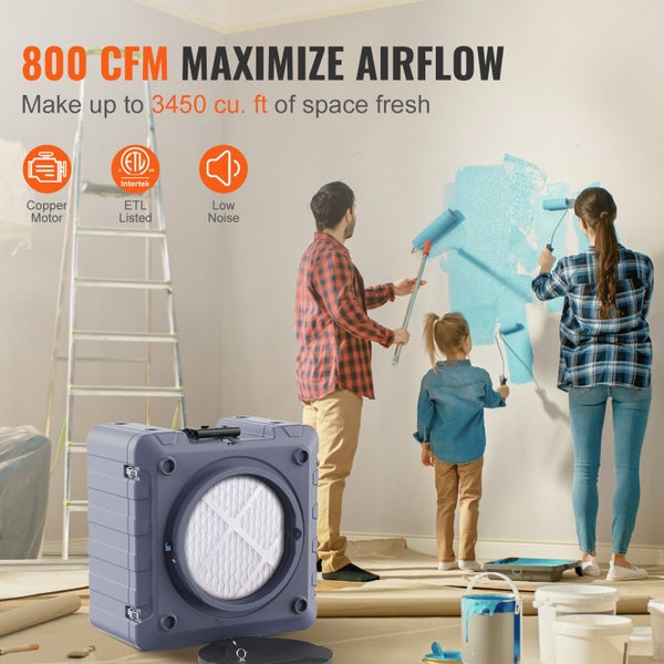 Air Scrubber with 3-Stage Filtration Stackable Negative Air Machine 800CFM Carousel 2