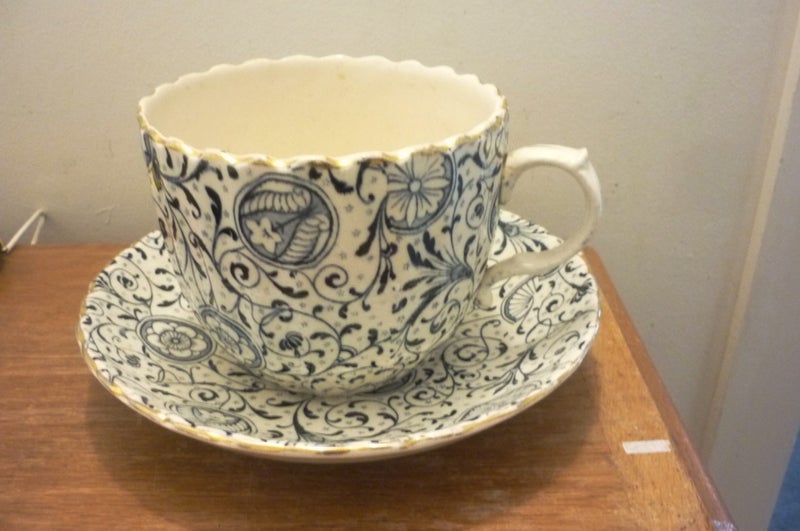 EXTRA LARGE ANTIQUE CUP & SAUCER Carousel 1