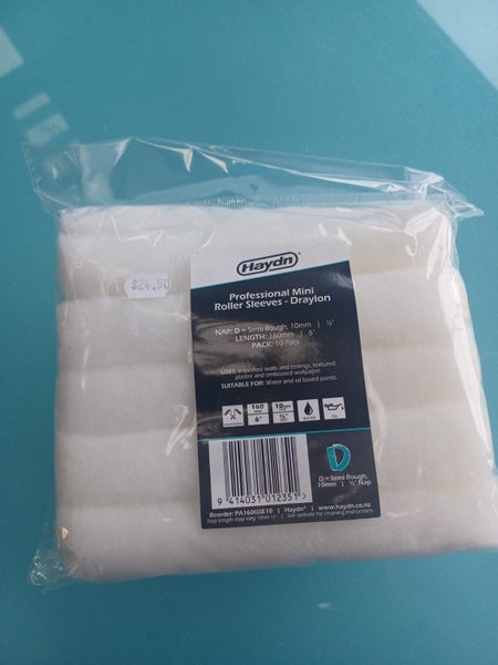 Haydn Mini Roller Sleeves Draylon Semi Rough 10mm 160mm 10pack Carousel 1