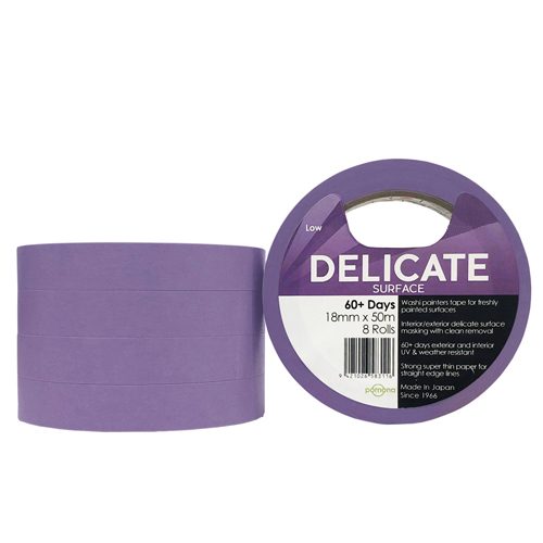 Purple Washi Masking Tape - Low Tack - 48mm – 12 Pack Carousel 1