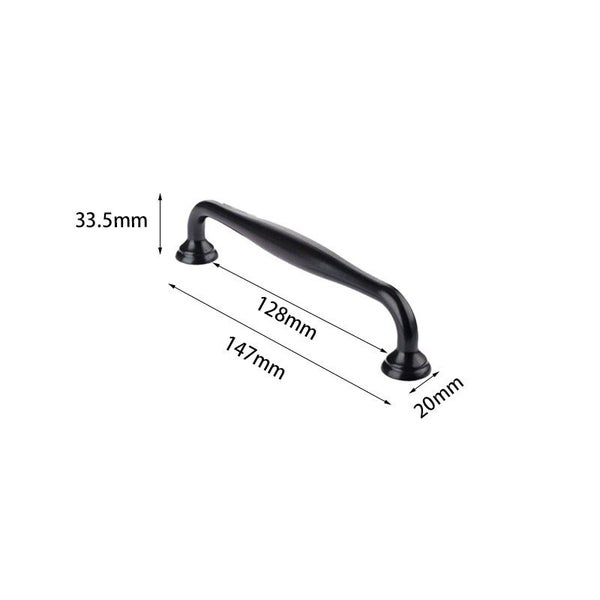 simple black metal cupboard handle 128mm holes Carousel 1