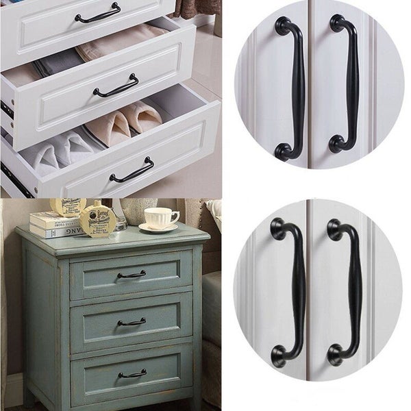 simple black metal cupboard handle 128mm holes Carousel 2