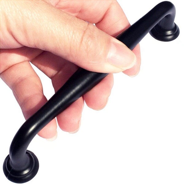 simple black metal cupboard handle 128mm holes Carousel 3