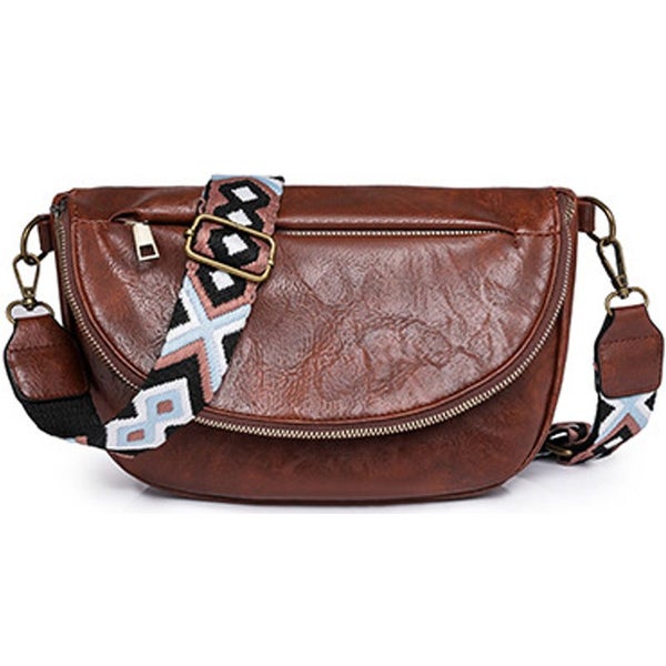 Leather Vintage Crossbody Bags for Women Sling Bag Fanny Purse (Dark Brown) Carousel 1