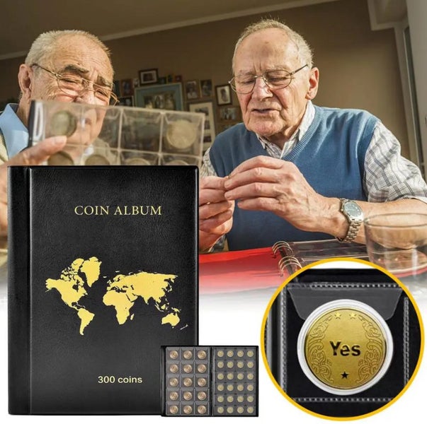 Coin Collection Holders Stamp Storage Money Penny Pockets Album i2718BK0 Carousel 1