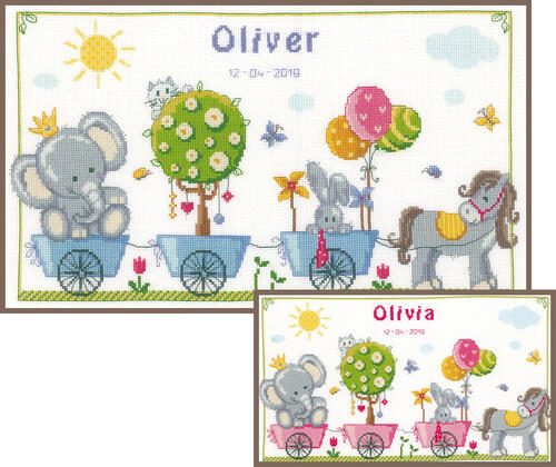 Vervaco Cross Stitch Kit - Cute animal parade Carousel 1