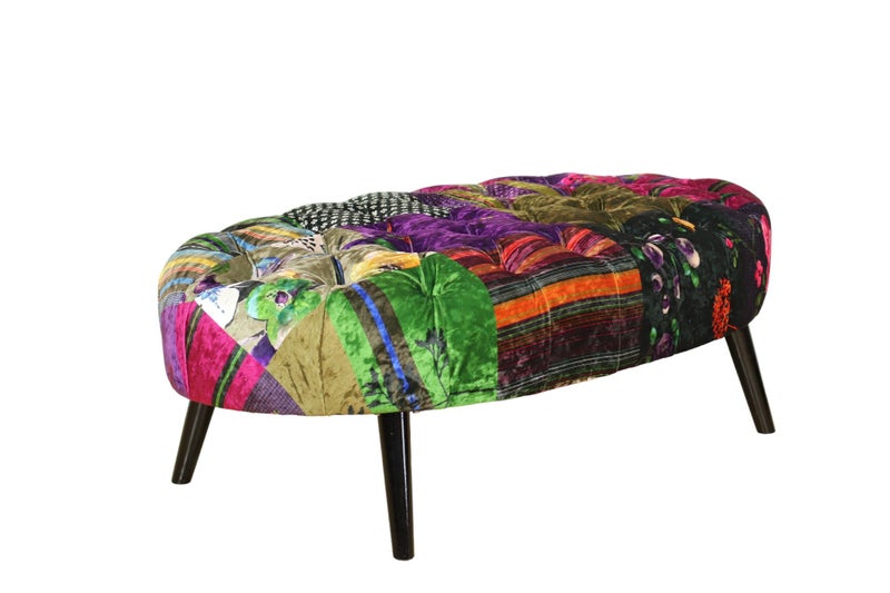 TNC Oval Patchwork Ottoman, 88C Carousel 1