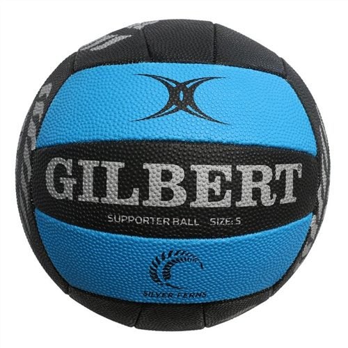 GILBERT SILVER FERNS SUPPORTER NETBALL - BLACK/BLUE SIZE 5 Carousel 1