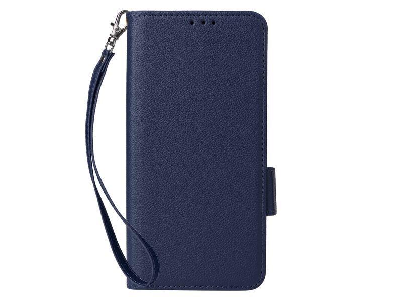 PU Leather Wallet Case Cover for OPPO A5X with Wrist Strap Blue Carousel 2