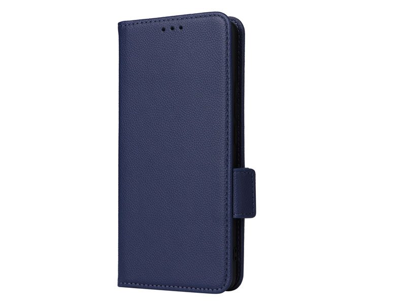 PU Leather Wallet Case Cover for OPPO A5X with Wrist Strap Blue Carousel 10