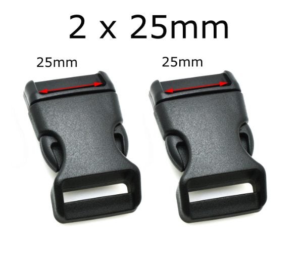 Buckles 25mm 1" 2pk Black Carousel 1
