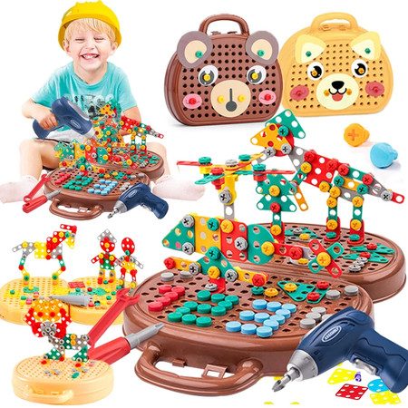 Children Electric Drill Toolbox Driller Games Tool Toy Carousel 1