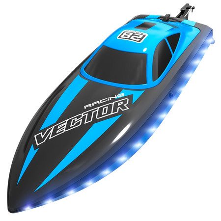 2.4Ghz RC Boat 30KMH Fast with Lights for Pools and Lakes with 2 Rechargeable Ba Carousel 1