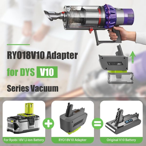Dyson V10 Adapter for Ryobi 18V Lithium Battery Converter Carousel 5