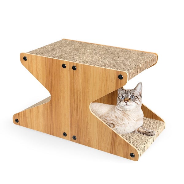 Pawz Cat Scratching Scratcher Board Cat Tree Pad Lounge Toy Corrugated Cardboard Carousel 1
