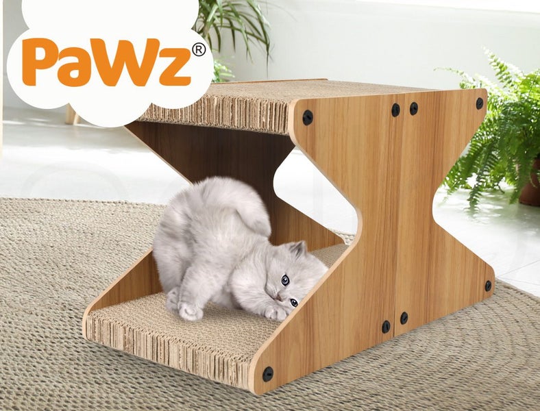 Pawz Cat Scratching Scratcher Board Cat Tree Pad Lounge Toy Corrugated Cardboard Carousel 10